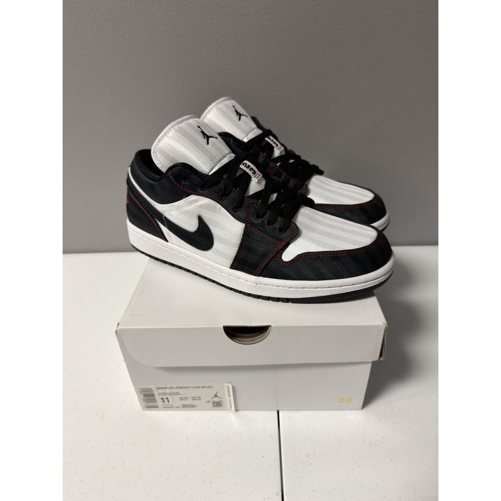 Jordan Air Jordan 1 Low SE Utility DD9337-106 White Black Red Women's Sneaker